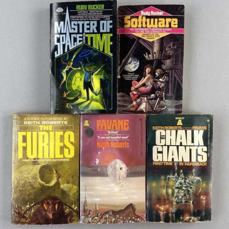 5 Science Fiction Books Rudy Rucker, Keith Roberts