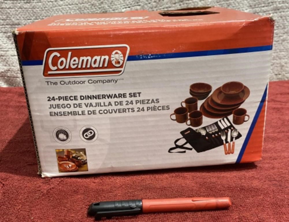 NIB Coleman 24-pc. Dinnerware Camping Set