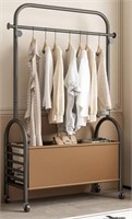 UDE LICATE 2 IN 1 CLOTHING RACK WITH STORAGE