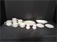 Allegro Stoneware White/Floral Dishes