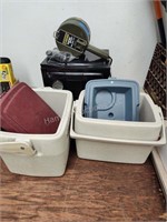 2 Small Coolers, Smoker box,and spotlight