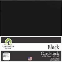 Black Cardstock - 12 x 12" / 30.5cm x 30.5cm -