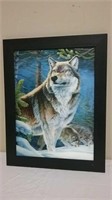 3 Dimension 3D Lenticular Wolf Picture 18" X 14"