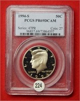 1994 S Kennedy Half Dollar PCGS PR69 DCAM