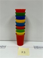 Tupperware Bell Tumbler Cups Primary Colors