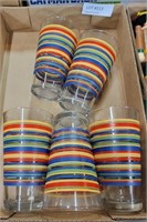 SET OF 5 STRIPED DRINKING GLASSES