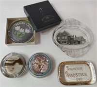 Vintage Paperweights & Ashtray