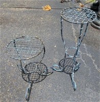 Two Wrought Iron Plant Stands