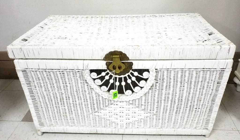 White Wicker Chest