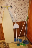 Ironing board, broom, swiffer, dust mop