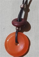 Vintage orange "lollipop" necklace unmarked