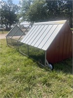 15’ x 6’ x 5’ tall, metal and wire rolling cage