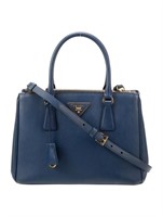 Prada Blue Saffiano Lux Leather Leather Tote