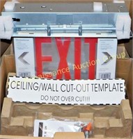 5 Recessed Edge Lit LED Exit Signs, New In Box