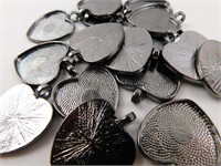 gun metal heart pendants