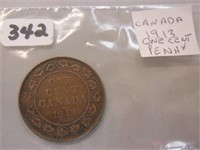 1913  Canadian Large One Cent Coin