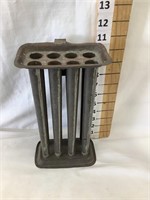 Vintage 8 Hole Metal Candle Mold, 10 1/2”T
