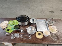 Crock Pot, Pans, Mixing Bowls, Baking Sheet,