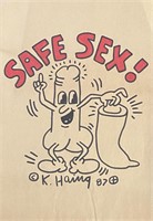 Keith Haring hand drawn and signed sketch