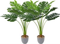 2Pack 31.5' Faux Monstera Plant Set - Green