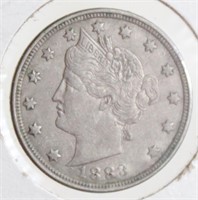 1883 Liberty V Nickel AU