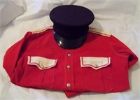 Vintage Fireman's Uniform Shirt & Hat No Size