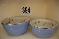 (2) Glass Bowls, Hall's Superior Kitchenware