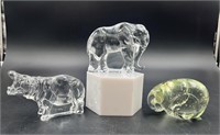 Baccarat Crystal Elephant & Rhino & Controlled