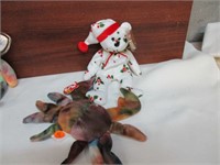 Pair TY Beanie Babies, Like NEW -Claude & Holiday
