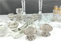 Vintage glass Knobs Candlesticks more