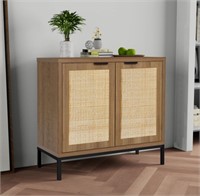($258) Anmytek Rustic Oak Accent Storage Cabinet