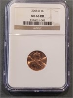 2008 D Cent Ngc Ms66 Red