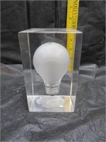 Mid Century Lucite Sylvania Light Bulb Paperweight