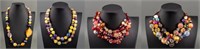 Multi-Colored Art Glass Bead Necklaces, 4