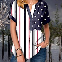 XXL July Fourth Patriotic Blouse - Like New