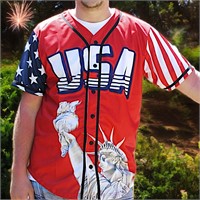 2X Baseball Jersey America #1 - July 4th Patriotic