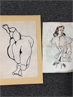 Lot of Vintage Drawings