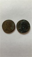 2 1775 Great Britain Half Pennies Colonial Coins