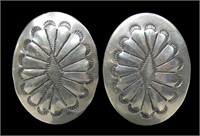 Sterling silver Southwestern design post earrings,
