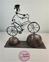 Bicycle Cyclist Nuts & Bolts Metal Sculpture