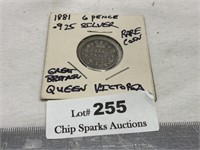 1881 Silver 6 Pence Rare Great Britain Coin