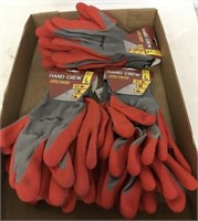 TRAY- 9 SETS OF LATEX COATED GLOVES