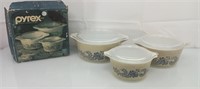 Vtg Pyrex 3pc Casserole set new old stock