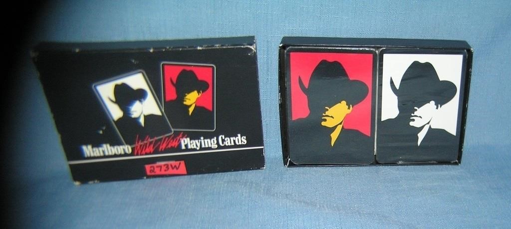 2 decks of Marlboro wild west playing cards