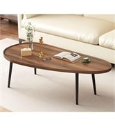 $122 ANS_HOME Walnut Oval Coffee Table