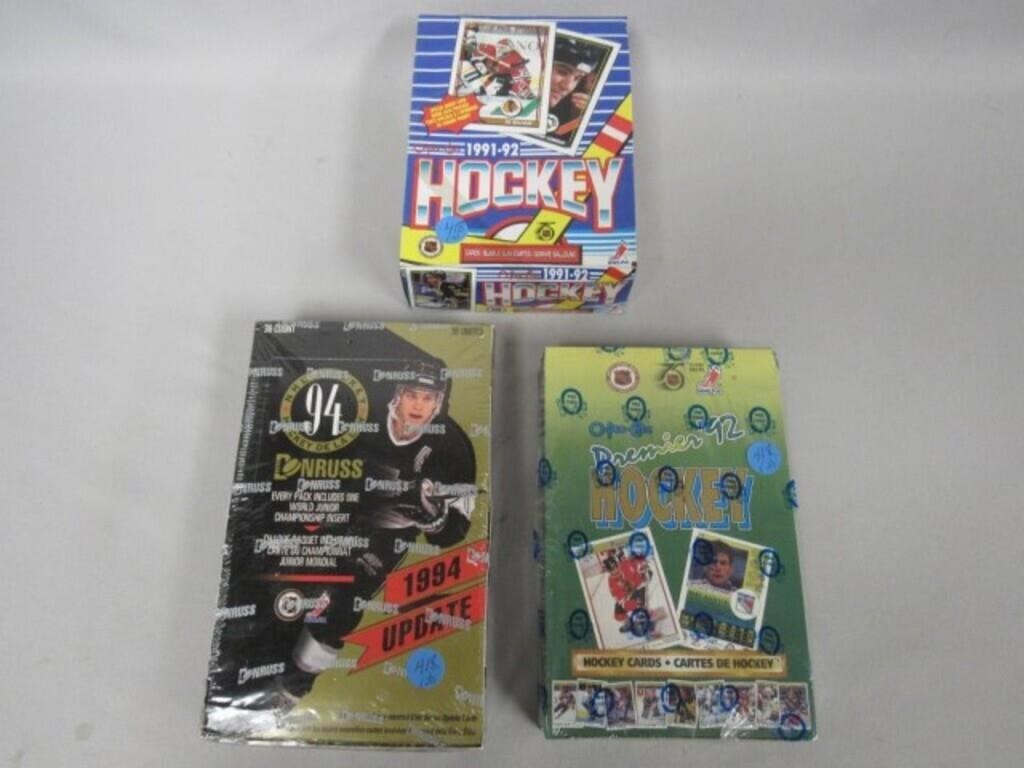 (3) HOCKEY CARD BOXES: