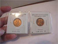 1957D & 1958P BUC Wheat Pennies