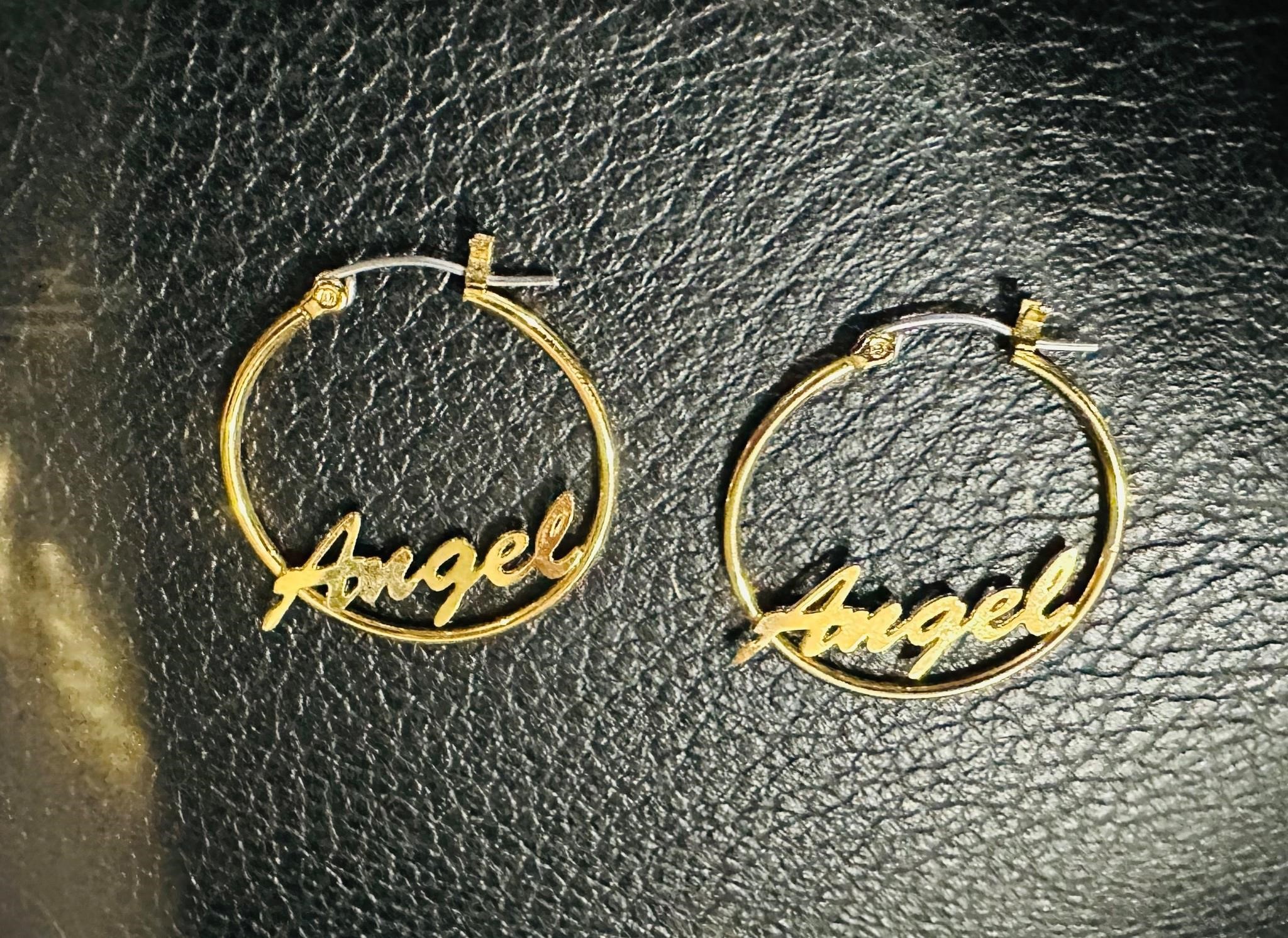 Golden Angel Hoop Earrings