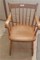 Early 1800's Plank Seat Arm Chair