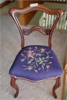 Fancy Petti-point Victorian Style Side Chair